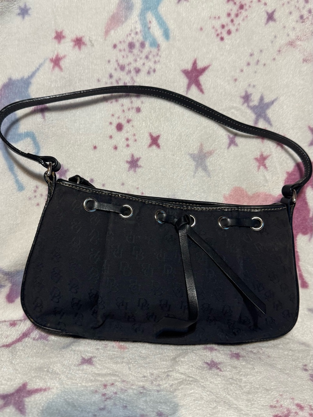 Dooney & Bourke Black Drawstring Shoulder Bag